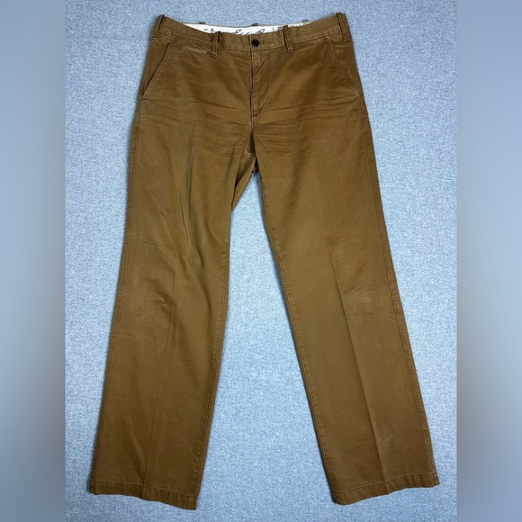 Eddie Bauer Pants Mens 36x34 Brown Chino Twill Straight Leg Flat Front Casual - Picture 1 of 10